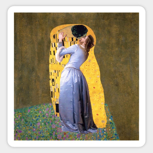 Hayez & Klimt kiss (parody) Sticker by Illusory contours